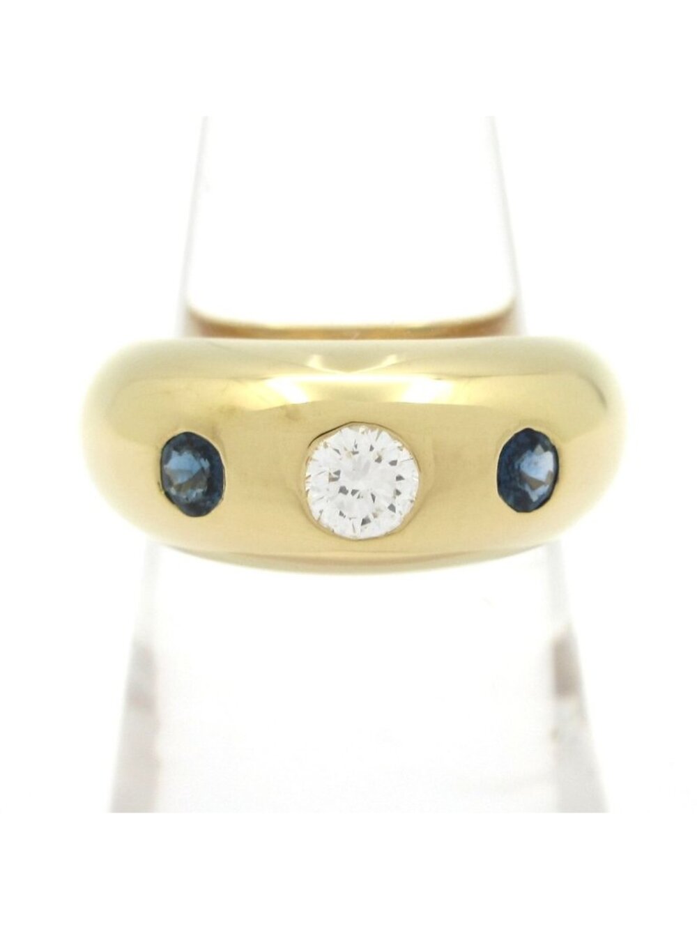Cartier Ring 49 Daphne 18k Yellow Gold Diamond Blue